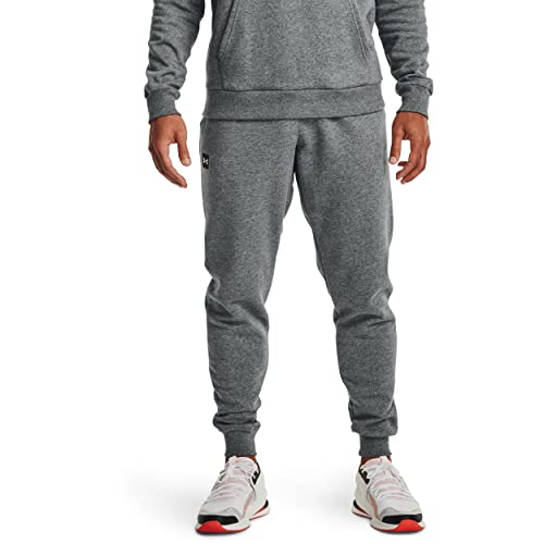 Under Armour mens Rival Fleece Joggers , Pitch Gray Light Heather (012)/Onyx White , Medium - Image 1
