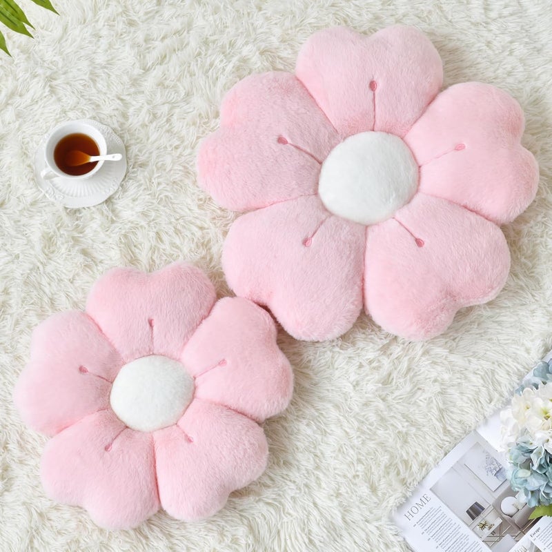 Pink Daisy Flower Shape Pillow 19.6 Inch Bed Sofa Cushion Dormitory Decorative Cushion - Image 2