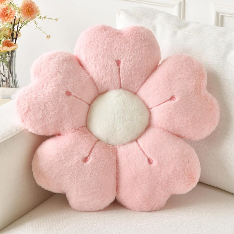 Pink Daisy Flower Shape Pillow 19.6 Inch Bed Sofa Cushion Dormitory Decorative Cushion - Image 1