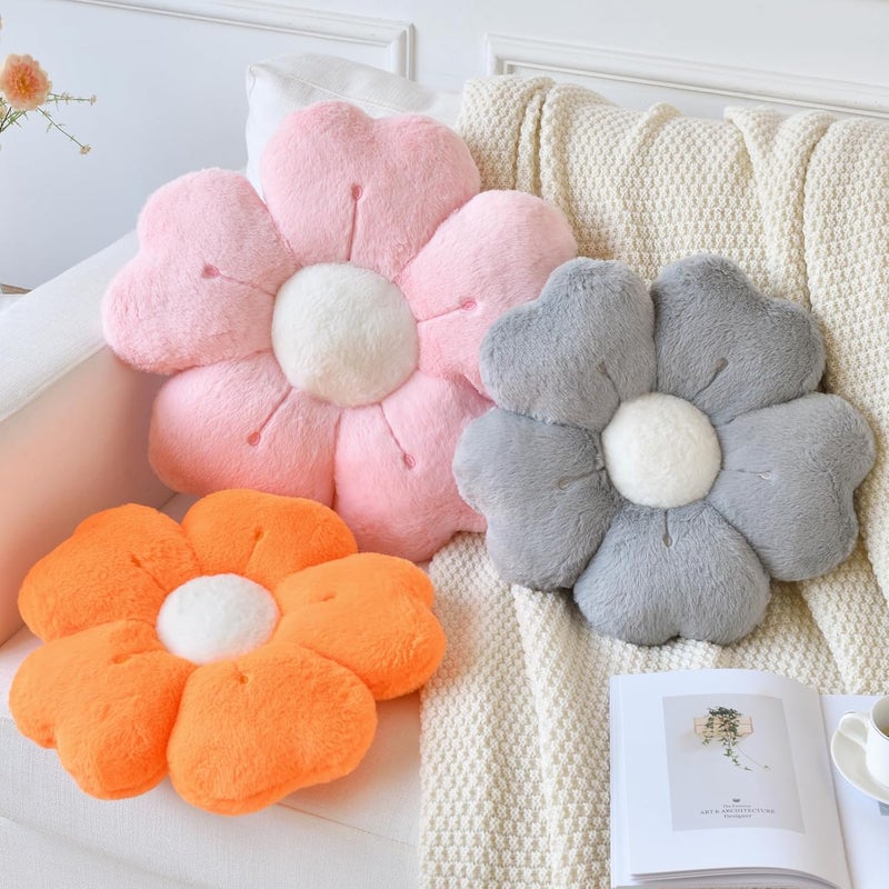 Pink Daisy Flower Shape Pillow 19.6 Inch Bed Sofa Cushion Dormitory Decorative Cushion - Image 3