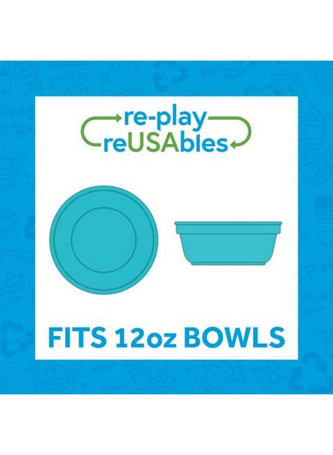 ري بلاي مجموعة أوعية بلاستيكية قابلة لإعادة الاستخدام من Re-Play، مصنوعة في الولايات المتحدة الأمريكية، 12 أونصة، عبوة من 4 قطع بدون غطاء - أوعية آمنة للاستخدام في غسالة الأطباق والميكروويف للوجبات الخفيفة وتناول الطعام اليومي - مجموعة أوعية للأطفال الصغار 5.75 × 5.75 × 2 بوصة، أزرق حقيقي - Image 2