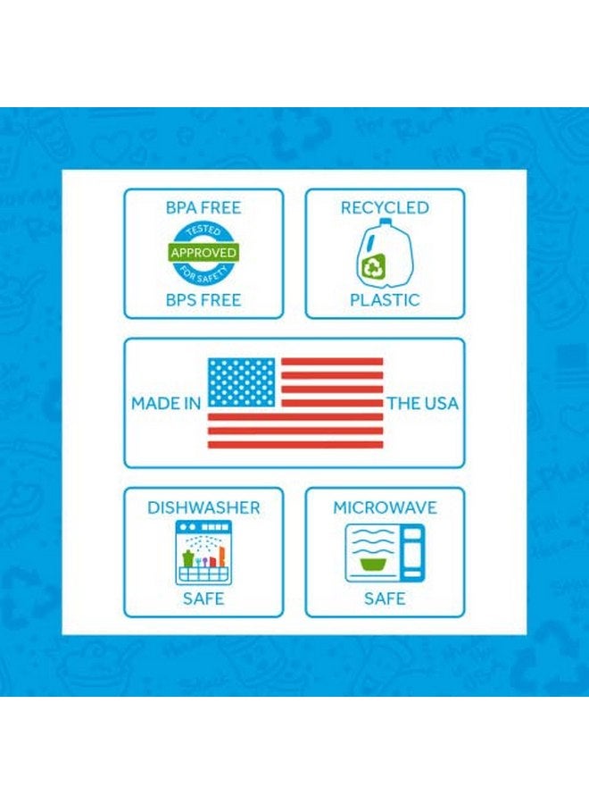 ري بلاي مجموعة أوعية بلاستيكية قابلة لإعادة الاستخدام من Re-Play، مصنوعة في الولايات المتحدة الأمريكية، 12 أونصة، عبوة من 4 قطع بدون غطاء - أوعية آمنة للاستخدام في غسالة الأطباق والميكروويف للوجبات الخفيفة وتناول الطعام اليومي - مجموعة أوعية للأطفال الصغار 5.75 × 5.75 × 2 بوصة، أزرق حقيقي - Image 3