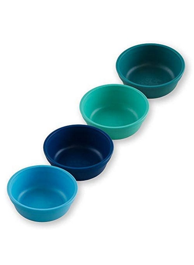 ري بلاي مجموعة أوعية بلاستيكية قابلة لإعادة الاستخدام من Re-Play، مصنوعة في الولايات المتحدة الأمريكية، 12 أونصة، عبوة من 4 قطع بدون غطاء - أوعية آمنة للاستخدام في غسالة الأطباق والميكروويف للوجبات الخفيفة وتناول الطعام اليومي - مجموعة أوعية للأطفال الصغار 5.75 × 5.75 × 2 بوصة، أزرق حقيقي - Image 1