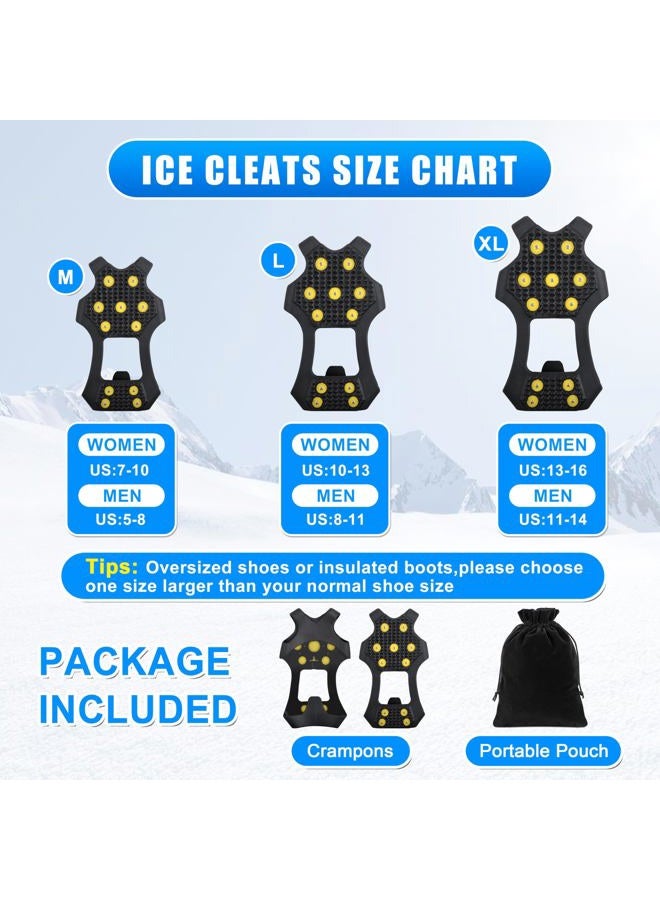 VanRolldex Ice Cleats Snow Traction Cleats Crampon for Shoe and Boots Non-Slip Snow Shoes Cleats Overshoe Footwear for Men Women Winter Walking On Snow and Ice (11Studs, M) - Image 4