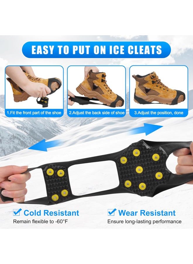 VanRolldex Ice Cleats Snow Traction Cleats Crampon for Shoe and Boots Non-Slip Snow Shoes Cleats Overshoe Footwear for Men Women Winter Walking On Snow and Ice (11Studs, M) - Image 5