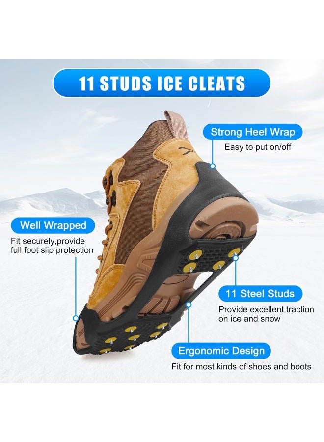 VanRolldex Ice Cleats Snow Traction Cleats Crampon for Shoe and Boots Non-Slip Snow Shoes Cleats Overshoe Footwear for Men Women Winter Walking On Snow and Ice (11Studs, M) - Image 3
