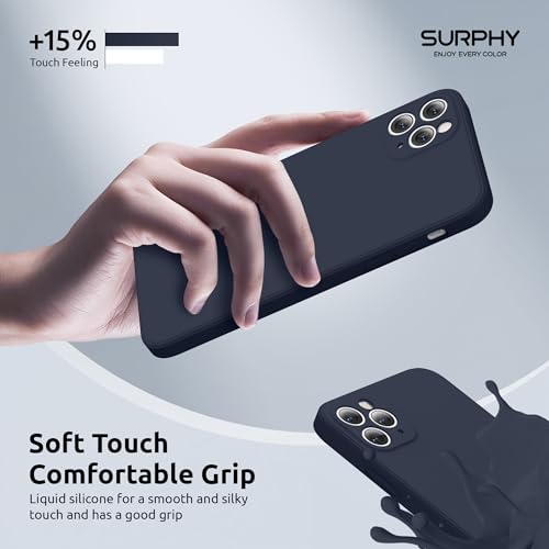 SURPHY Design for iPhone 11 Pro Max Case with Camera Protection, Straight Edge Design Liquid Silicone Slim Case, Midnight Blue - Image 5