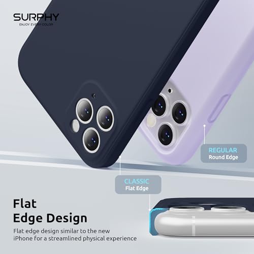 SURPHY Design for iPhone 11 Pro Max Case with Camera Protection, Straight Edge Design Liquid Silicone Slim Case, Midnight Blue - Image 3