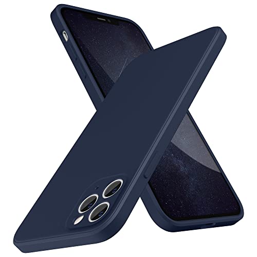 SURPHY Design for iPhone 11 Pro Max Case with Camera Protection, Straight Edge Design Liquid Silicone Slim Case, Midnight Blue - Image 1