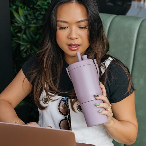 BrÃ¼Mate BrüMate Resa 25oz 100% Leakproof Tumbler w/Handle & Straw | Flexible SoftSip Straw | Silicone Sleeve for Durability | Stainless Steel | Cup Holder & Travel Friendly Water Bottle (Nightfall Blue) - Image 5