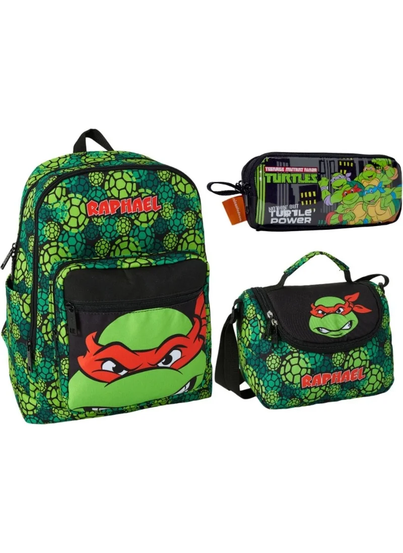 Genc Dijital Baski GENC DIGITAL PRINTING Ninja Turtles Primary and Secondary School Bag Lunch and Pencil Bag Set