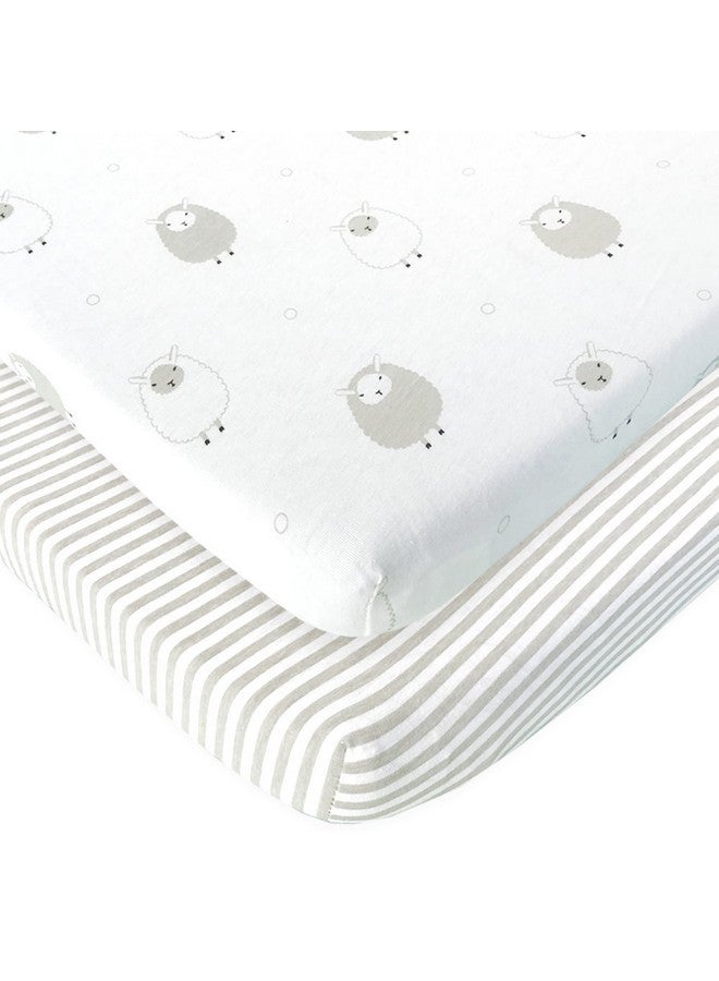 Cuddly Cubs Baby Cradle Sheets Fitted 18X36X2 - Compatible With Arms Reach Co Sleeper Cambria, Clear Vue, Mini Ezee,Bassinet - Pure Jersey Cotton - Breathable | Unisex - Image 1