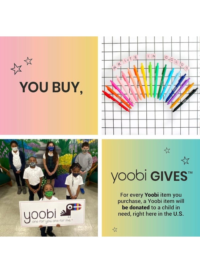 Yoobi 24-Pack No. 2 Pencils - High-Quality Woodcase Pencils with Erasers, Bulk Pre-Sharpened, Non-Toxic, School Supplies for Kids & Adults - Blue, Yellow, Pink, Purple Barrels - Image 5