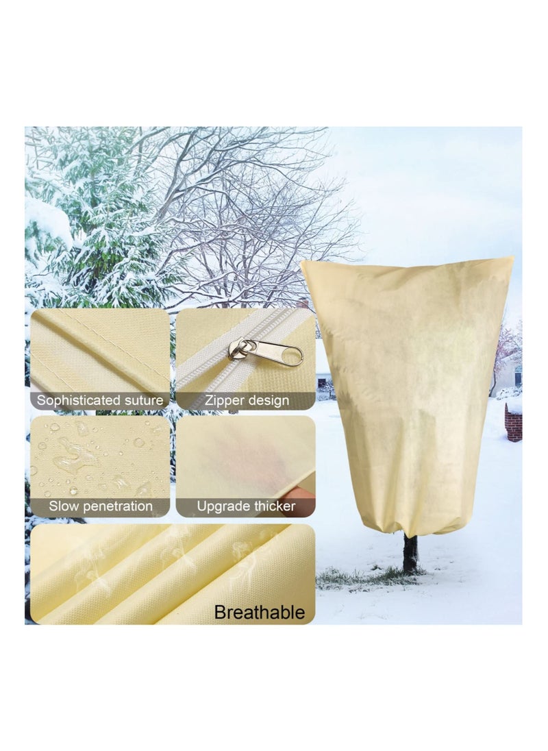 Y&D Plant Cover, Thicker Winter Oversize Freeze Protection Drawstring Bags Frost Protection, Garden Shrub Jacket with Zipper for Fruit Trees, Easy Adjustment Cold Weather(80 x 120 cm, 3 Pack)  - Image 4