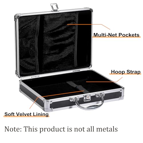 Hoowen Clipboard Storage Box with Key Lock and Handle, 12x9 Inch Aluminum Clipboard Case, Portable Small Briefcase with Binder, Heavy Duty Metal Paper Organizer for Office Business Men, Letter Size - Image 5