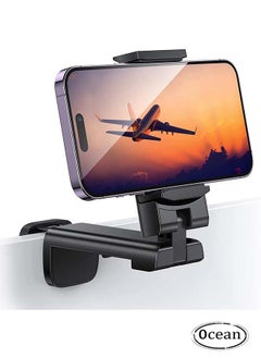 Universal In Flight Airplane Phone Holder Mount, Handsfree Phone Holder with Rotation for Desk / Tray, Pocket Size Must Have Travel Essential Accessory for Flying