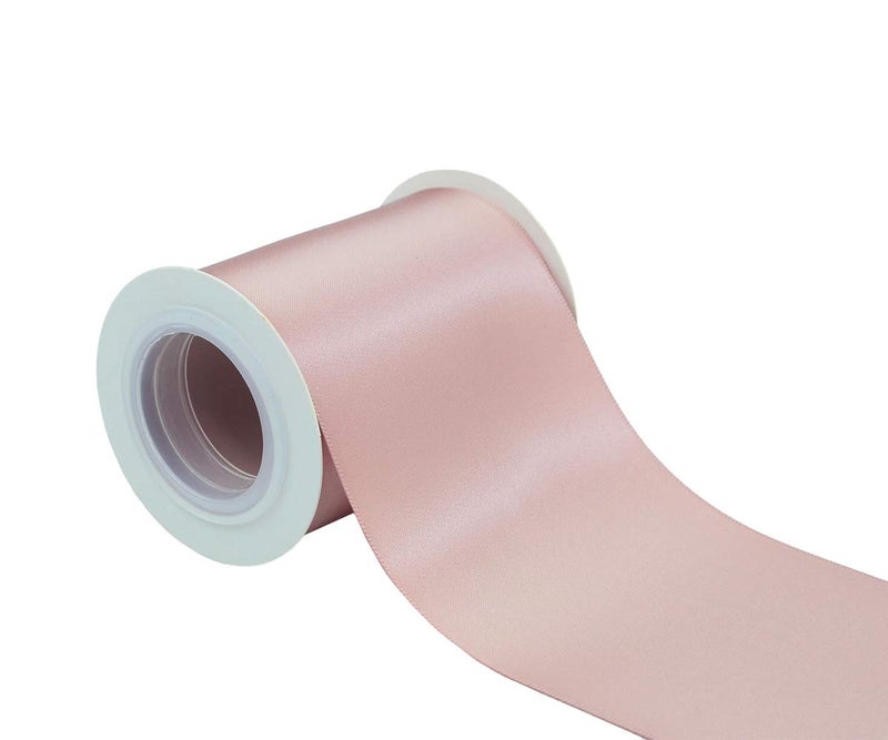 Ribbonitlux 3" Wide Double Face Satin Ribbon 5 Yards (813-Vanilla）, Set for Gift Wrapping, Party Decor, Sewing Applications, Wedding and Craft - Image 1
