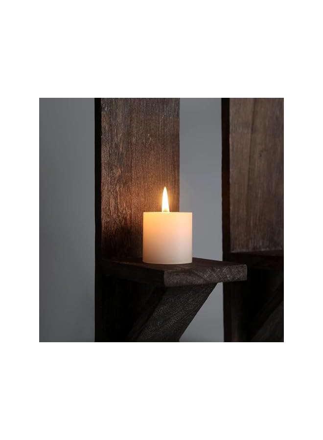 The Bros Wall Sconce Candle Holder, Wall Mount Wooden Candle Holders, Wall Decor Floating Shelves, Candle Flowers Vase Wall Shelf for Bathroom Bedroom Living Room, Set of 2 - Image 3