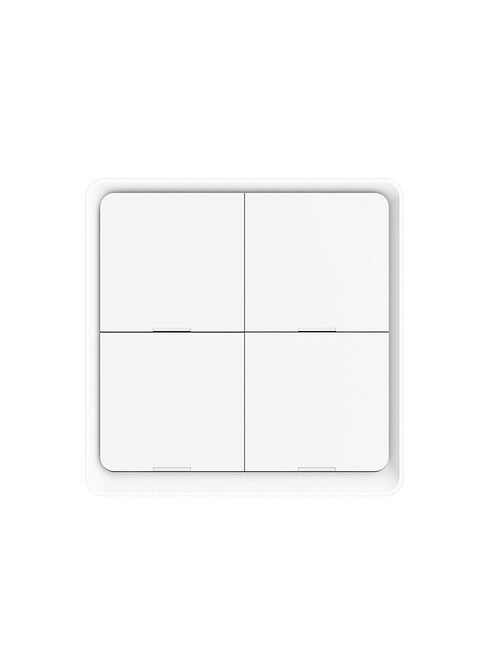 Wireless Scene Switch Push Button Smart Switch Wall Panel Battery Powered Tuya/ Smart Life APP Remote Control for Smart Home Devices(ZigBee Hub Required), White 4 Gang
