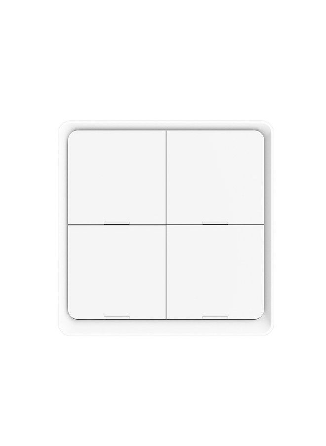 Generic - Wireless Scene Switch Push Button Smart Switch Wall Panel Battery Powered Tuya/ Smart Life APP Remote Control for Smart Home Devices(ZigBee Hub Required), White 4 Gang - Image 1