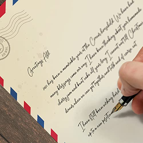 Canopy Street Vintage Air Mail Letterhead / 50 Sheets 8.5" x 11" Rustic Paper/Travel Themed Stationery/Red And Blue Striped Design - Image 3