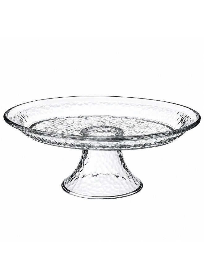 LIBBEY Glass Cake Stand With Oval Stoned Clear - Image 5