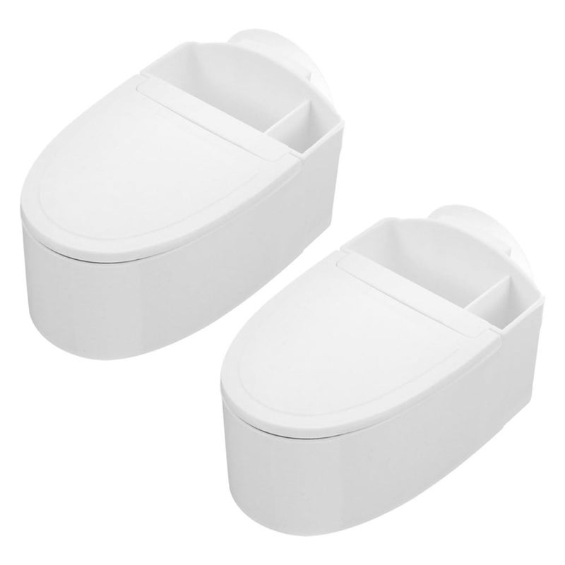 Wall Mounted Windproof Ashtray 2 Pack White Flip Top Design For Indoor Home Office Use - Image 2