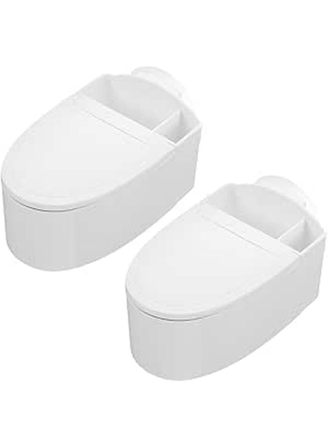 Wall Mounted Windproof Ashtray 2 Pack White Flip Top Design For Indoor Home Office Use - Image 1
