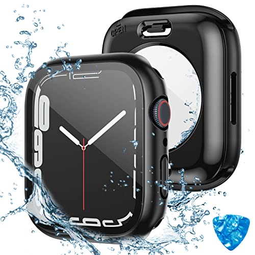 Tensea (2 in 1) for Waterproof Apple Watch Screen Protector Case 44mm SE 3/SE 2nd Generation/SE/Series 6/5/4 Accessories, 360 Front and Back, iWatch Face Cover with Tempered Glass for Women Men, 44 mm - Image 1