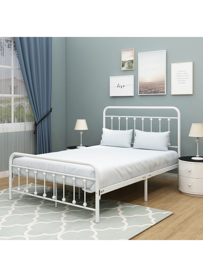HXDream Durable metal bed simple design with a luxurious touch White color(120 cm * 200 cm) - Image 1