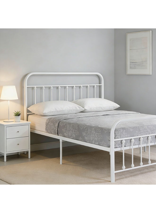 HXDream Durable metal bed simple design with a luxurious touch White color(120 cm * 200 cm) - Image 5