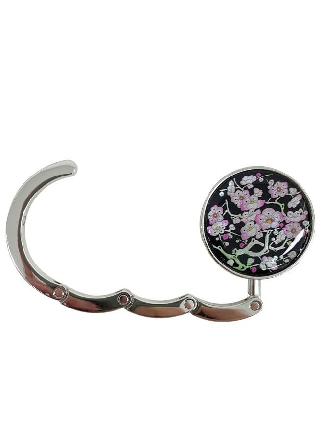 Store-Play Nacre Inlay Mother of Pearl Cherry blossom Design Foldable Table Purse Caddy Portable Handbag Holder Hanger - Image 3
