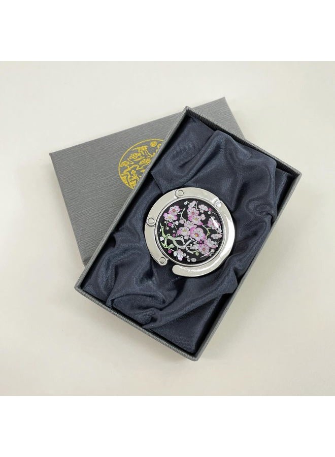 Store-Play Nacre Inlay Mother of Pearl Cherry blossom Design Foldable Table Purse Caddy Portable Handbag Holder Hanger - Image 4