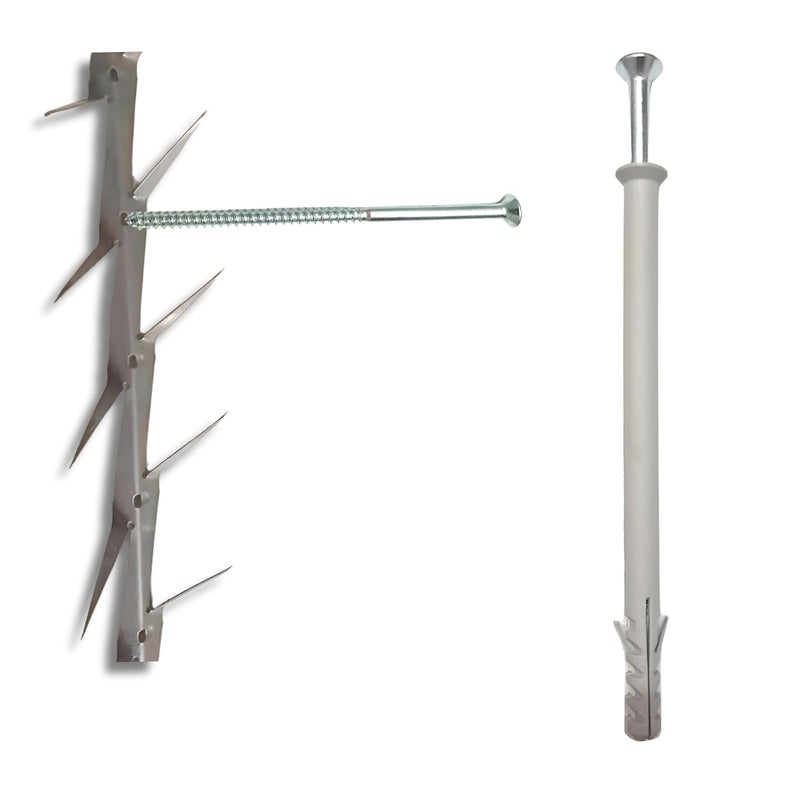Efficacy Small Wall Spikes 31cm Length with 95cm Screws Silver Pack of 3