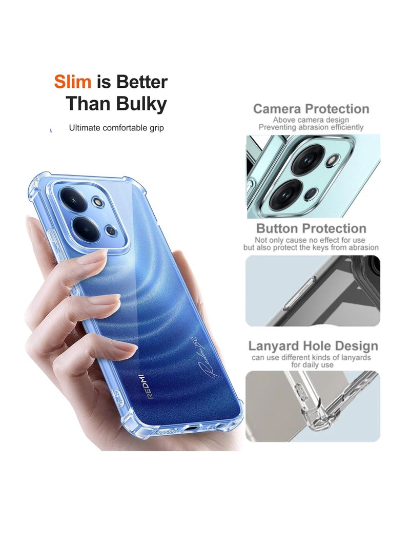 GMATE Xiaomi Redmi 15C - Ultra Clear Flexible Shockproof Silicone  Back Cover With Raised Edge Bumps Protection - Transparent - Image 2