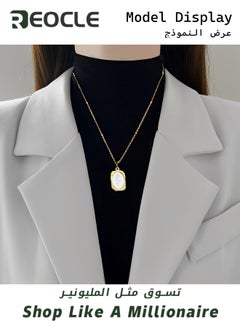REOCLE Birth Flower Necklace Antique Oval Mirror Style 18K Gold Plated Floral Necklace Floral Pendant Jewelry Gift for Mom & Friends  - Image 3