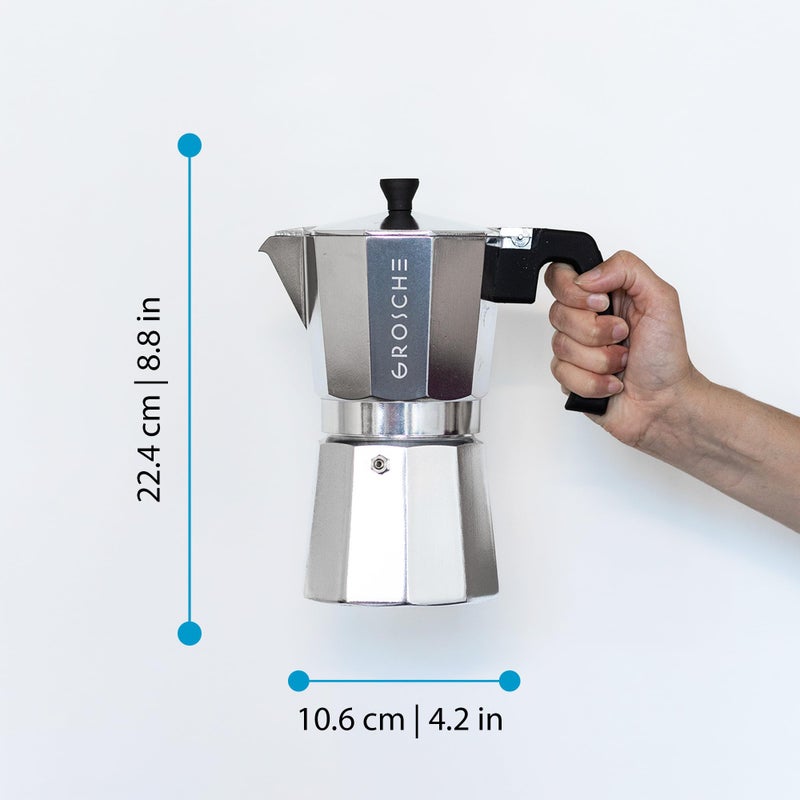 GROSCHE Milano Moka Pot | 9 Espresso Cup - 15.2 oz | Stovetop Espresso Percolator & Coffee Maker â€“ Portable, Ideal for Home and Camping - Image 5