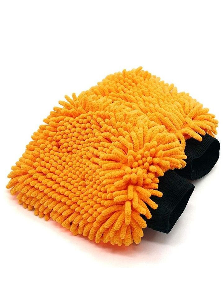 قفاز تنظيف السيارة من الألياف الدقيقة والغبار قفازات الشنيل للتنظيف الإسفنج ، قفاز غسيل آمن لمنزل السيارة 2 قطعة - Image 1