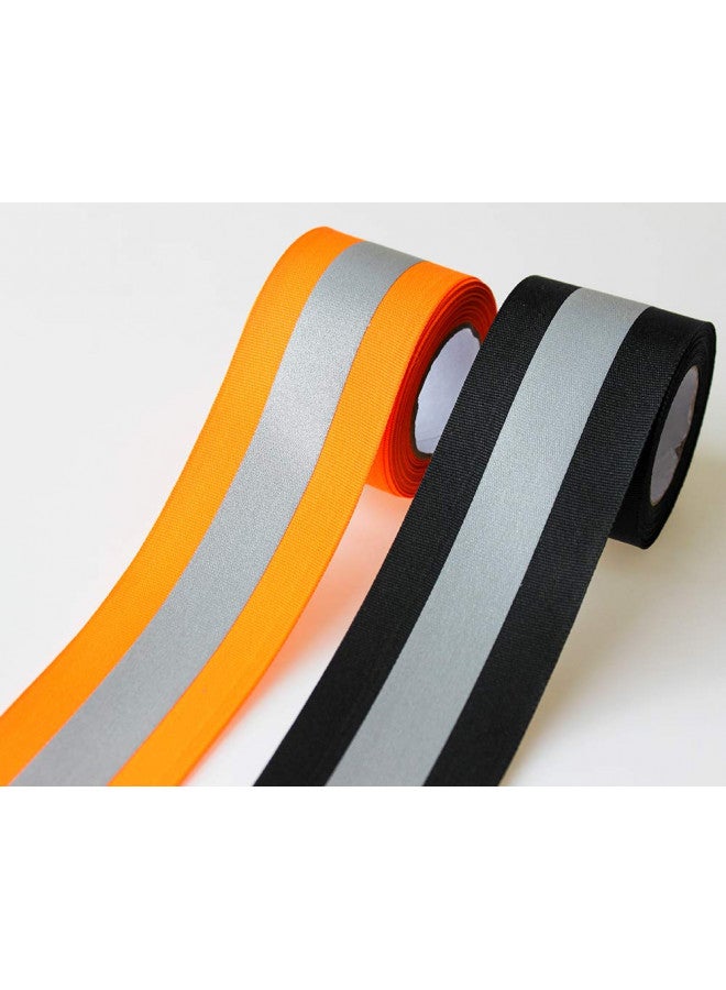 JINBING Sew On Silver Reflective Tape for Clothing Safety Fabric Webbing Trim Strip Orange 2" x 16ft - Image 4