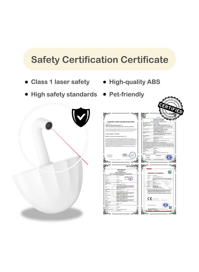 لعبة ليزر للقطط تمبلر أوتوماتيكية، مؤشر ليزر قابل لإعادة الشحن يدور 360 درجة، لعبة ليزر ذاتية التشغيل بثلاثة أوضاع، لعبة ليزر للقطط تعمل بالحركة، ألعاب تفاعلية للقطط/الكلاب البالغة الملل داخل المنزل (أبيض) - Image 5