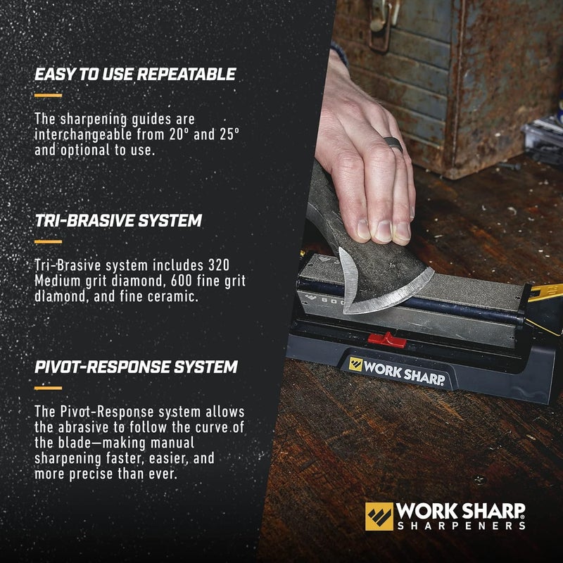 Work Sharp Benchstone Knife Sharpener, 3 sided for faster manual pocket or hunting knife sharpening - Image 4