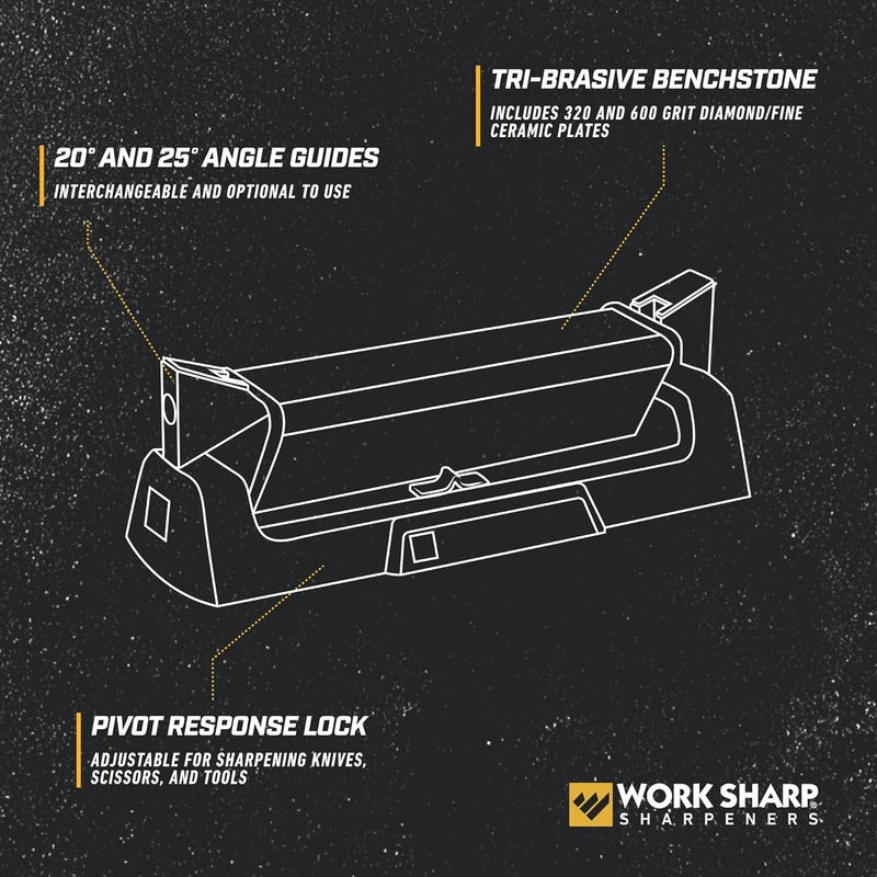 Work Sharp Benchstone Knife Sharpener, 3 sided for faster manual pocket or hunting knife sharpening - Image 3