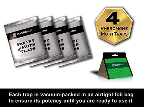 MaxGuard Pantry Moth Traps (4 Traps Trial Pack) Extra Strength Pheromones | Non-Toxic Sticky Glue Trap for Food and Cupboard Moths in Your Kitchen | Trap and Kill Seed Grain Flour Meal Moths | - Image 5