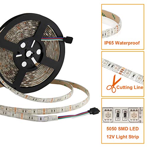 SUPERNIGHT أضواء شريط LED SUPERNIGHT بطول 16.4 قدم SMD 5050 مقاومة للماء 300LEDs RGB شريط ضوء مرن + جهاز تحكم عن بعد IR 44 مفتاح لغرفة النوم إضاءة خلفية للتلفاز عيد الميلاد (لا يشمل محول الطاقة) - Image 3