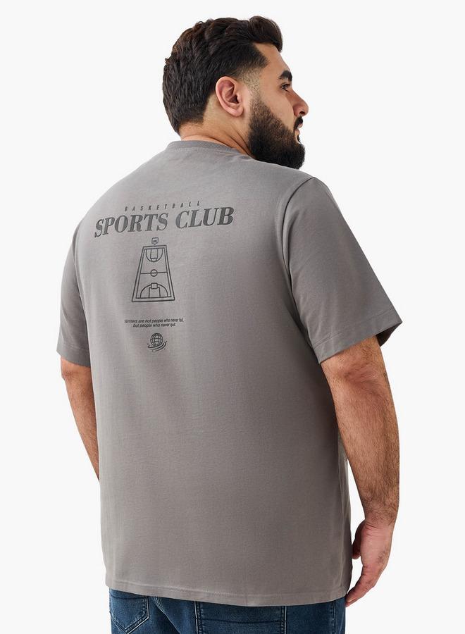 ماكسيم تيشيرت رجالي مطبوع برسومات بياقة دائرية وأكمام قصيرة - Image 3