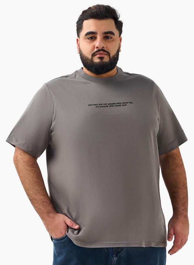 ماكسيم تيشيرت رجالي مطبوع برسومات بياقة دائرية وأكمام قصيرة - Image 1