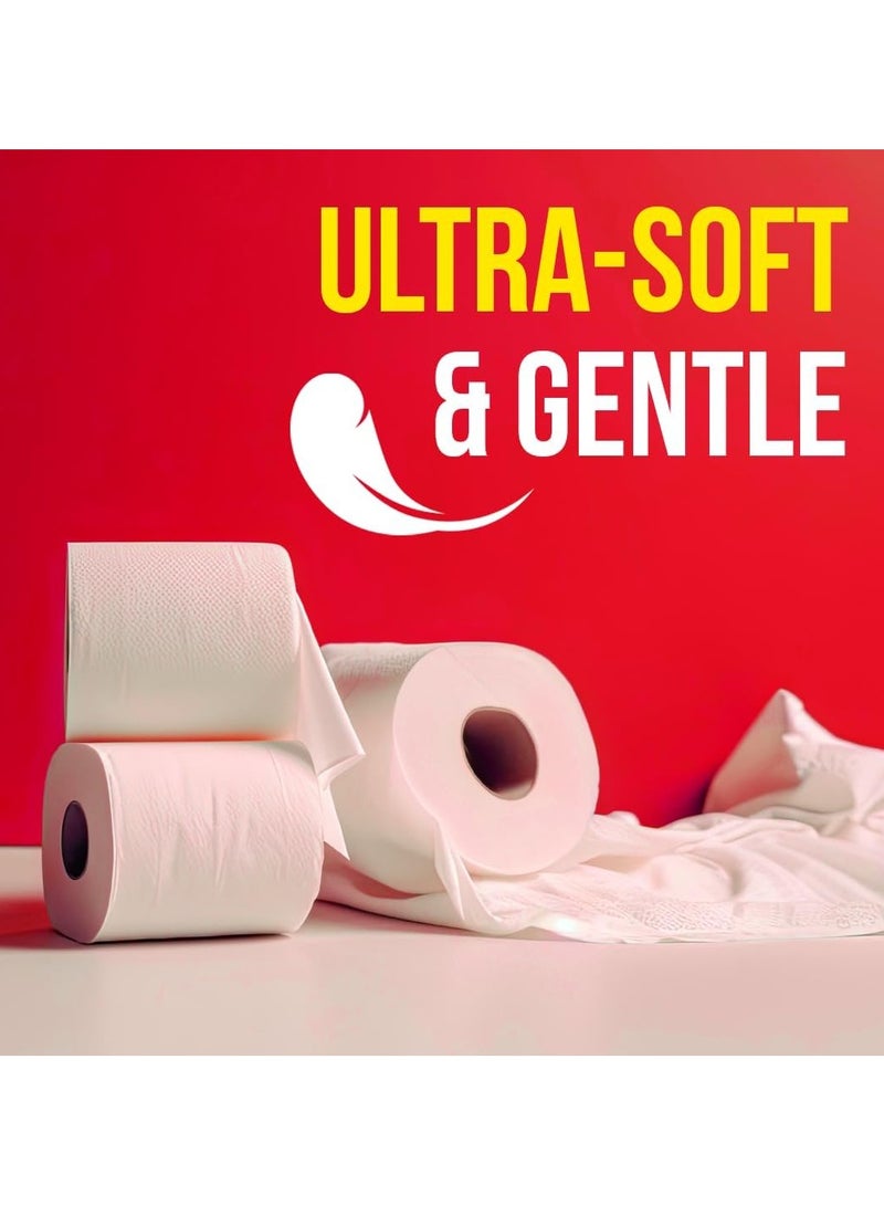 Maxi Supercarta 3-Ply Giant Tissue Paper Toilet Rolls - 4 Rolls, 246 High Absorbent Sheets per Roll - Extra Soft, Durable & Highly Absorbent Tissue - Image 4