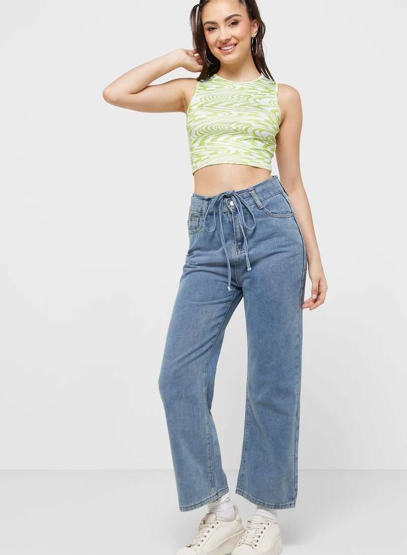 Ginger Strappy Detail Classic Jeans