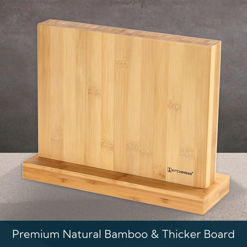 KITCHENDAO Luxury Magnetic Knife Block Holder with Enhanced Magnets, Eco-friendly Bamboo, Cutlery Display Stand and Storage Rack, Large Capacity, Easy to Reach, Easy to Clean - Image 5