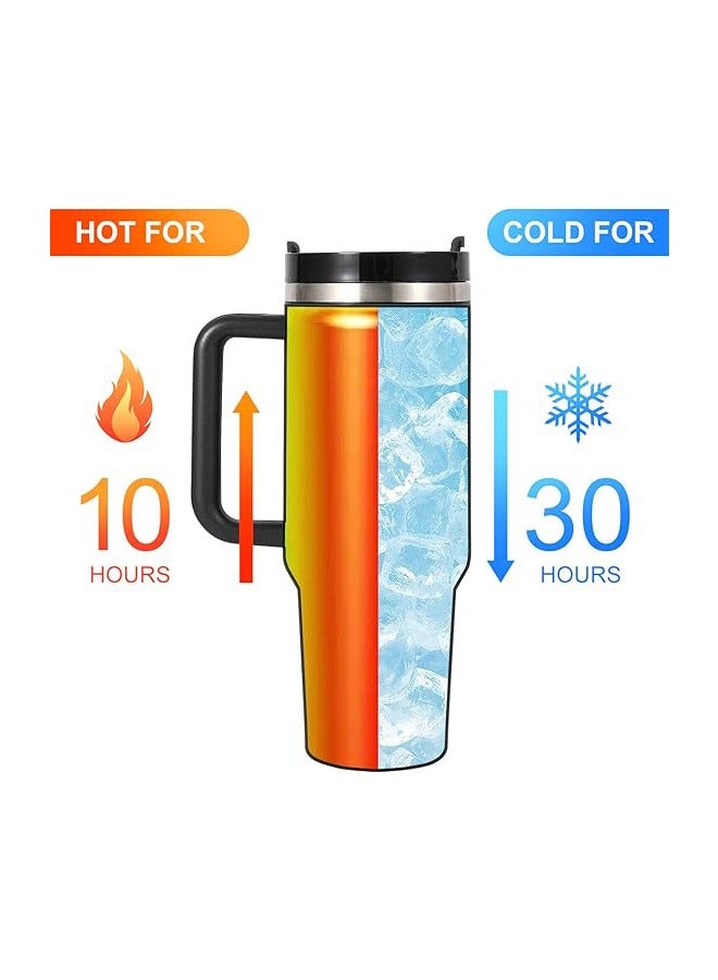 40 oz Insulated Travel Mug with Straw & Handle – Stainless Steel FlowState Lid – Keeps Drinks Hot or Cold – Durable Leak-Resistant Coffee Mug – Black - Image 3